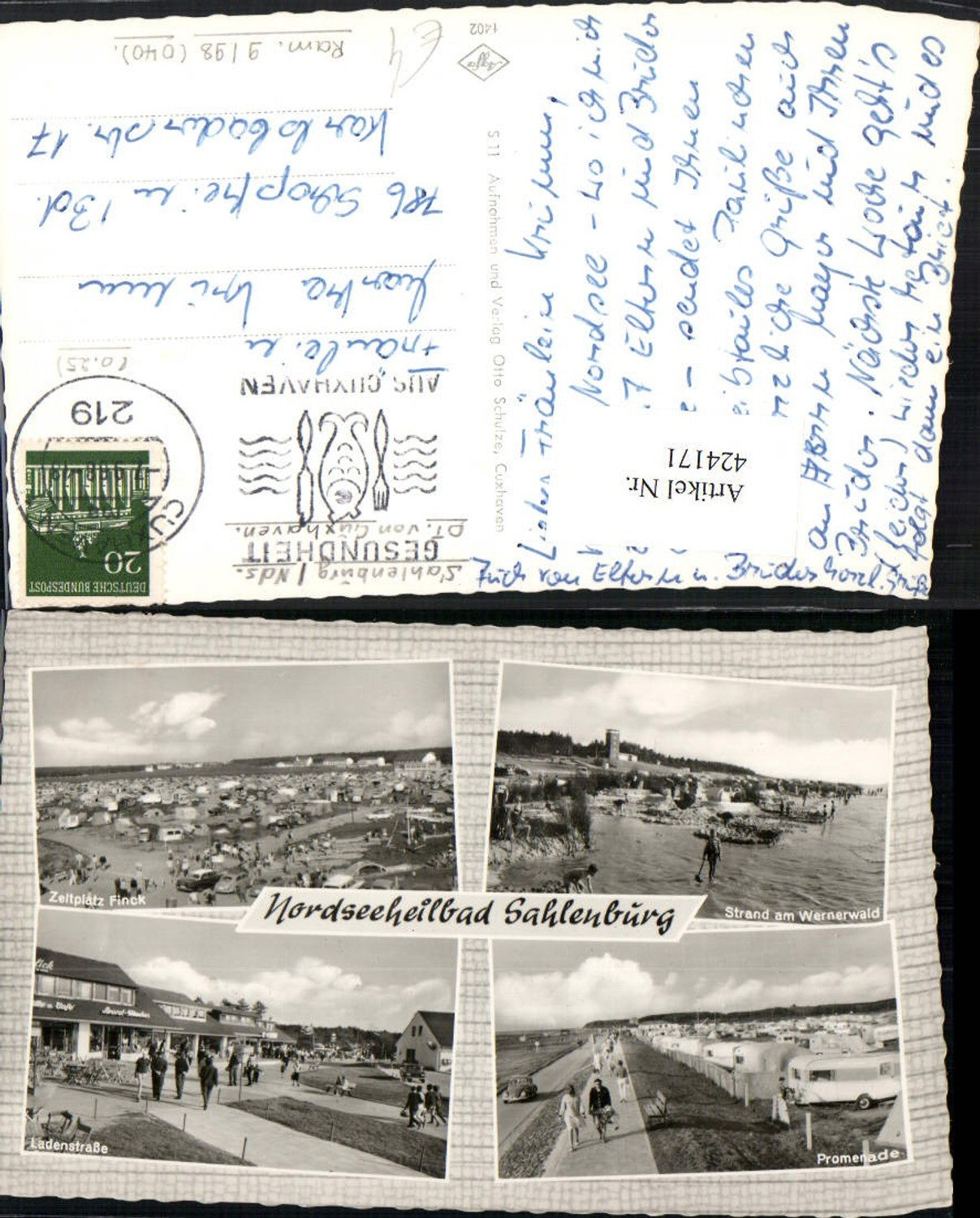 424171,Nordseebad Sahlenburg Strand Zeltplatz Camping Mehrbildkarte