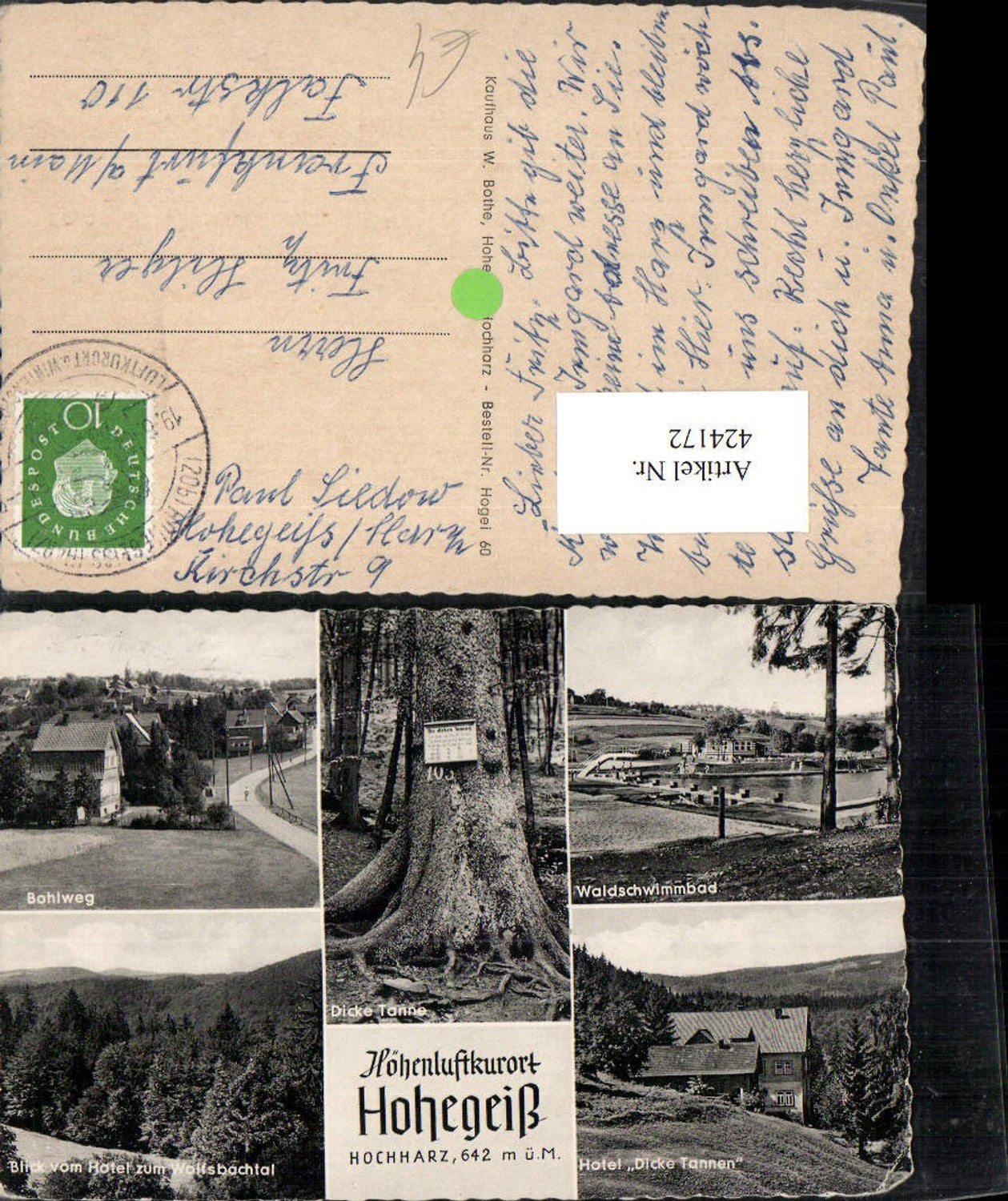424172,Hohegeiß im Hochharz Freibad Dicke Tanne Hotel Mehrbildkarte