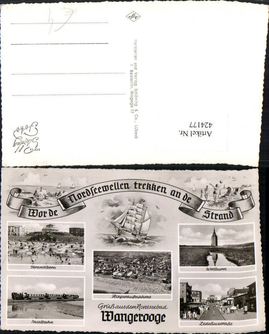 424177,Nordseebad Wangerooge Strand Inselbahn Westturm Mehrbildkarte
