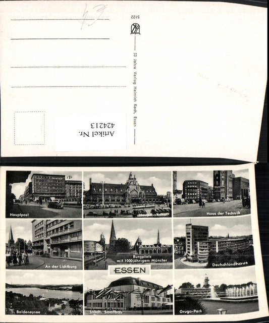 424213,Essen Hauptbahnhof Haus d. Technik Saalbau Post Mehrbildkarte