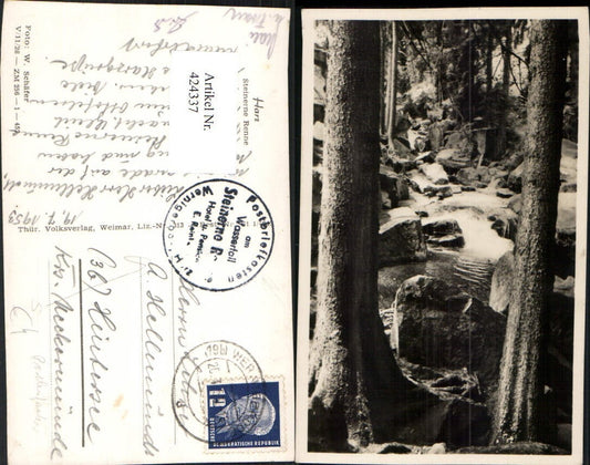 424337,Harz Steinerne Renne b. Wernigerode Waldbach Postbriefkasten Stempel