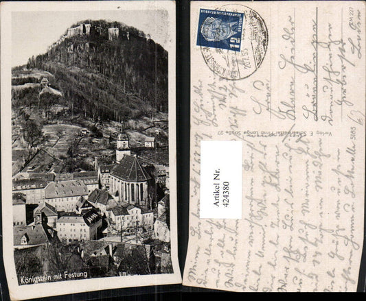 424380,Königstein Teilansicht m. Festung