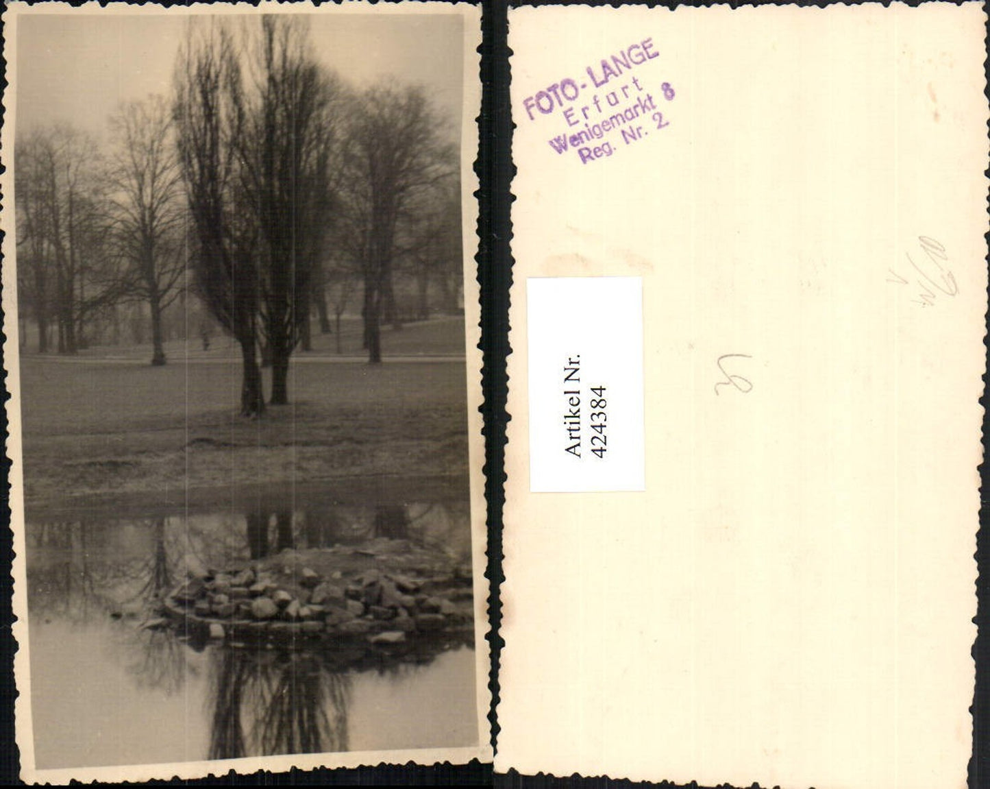 424384,Fotokarte Erfurt Park Teich Bäume pub Foto Lange