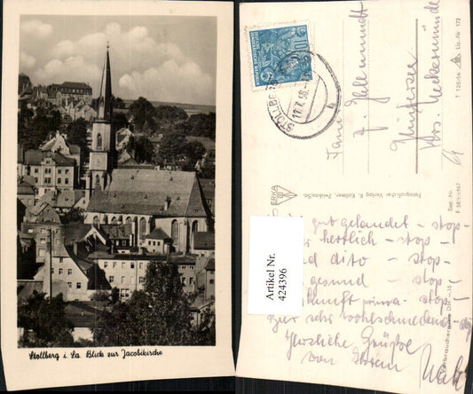 424396,Stollberg Teilansicht m. Jacobikirche Kirche