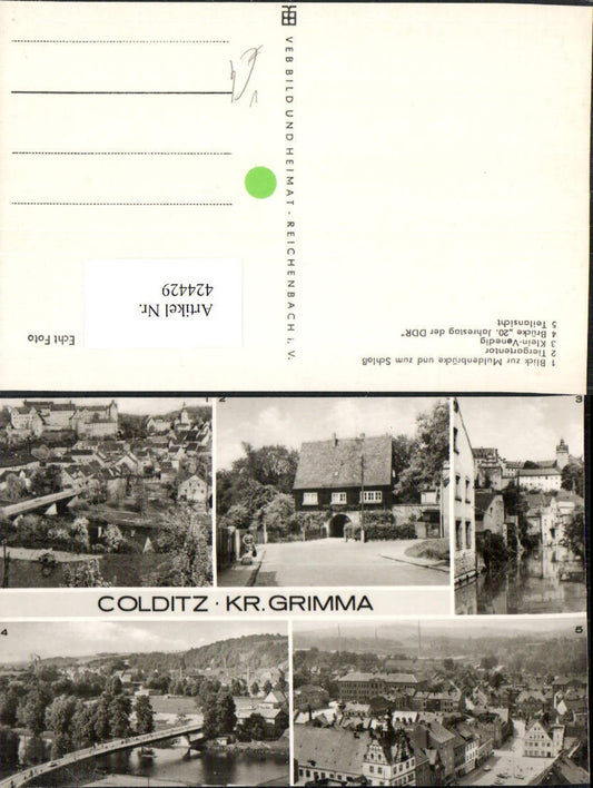 424429,Colditz Totale Schloss Tiergartentor Brücke Mehrbildkarte pub VEB