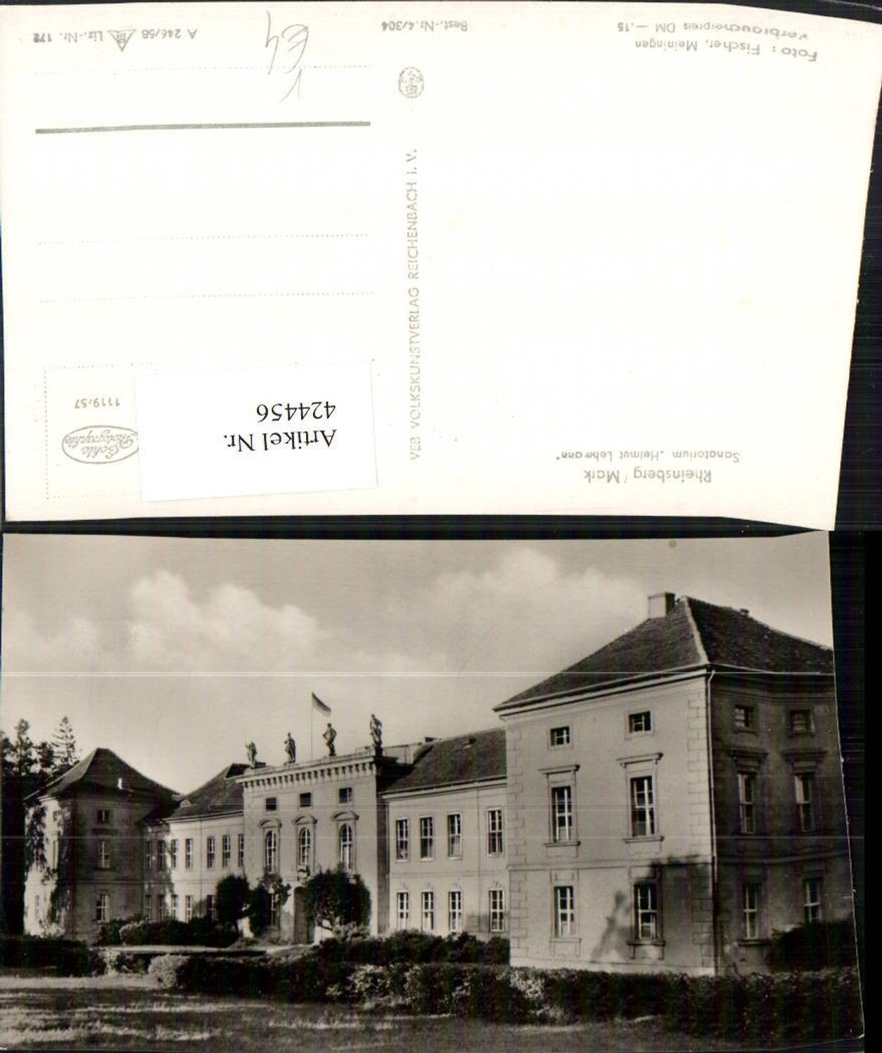 424456,Rheinsberg in d. Mark Sanatorium Helmut Lehmann pub VEB