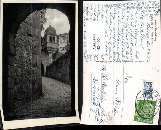 424466, Heidelberg Castle Entrance with Balcony-Bay Window
