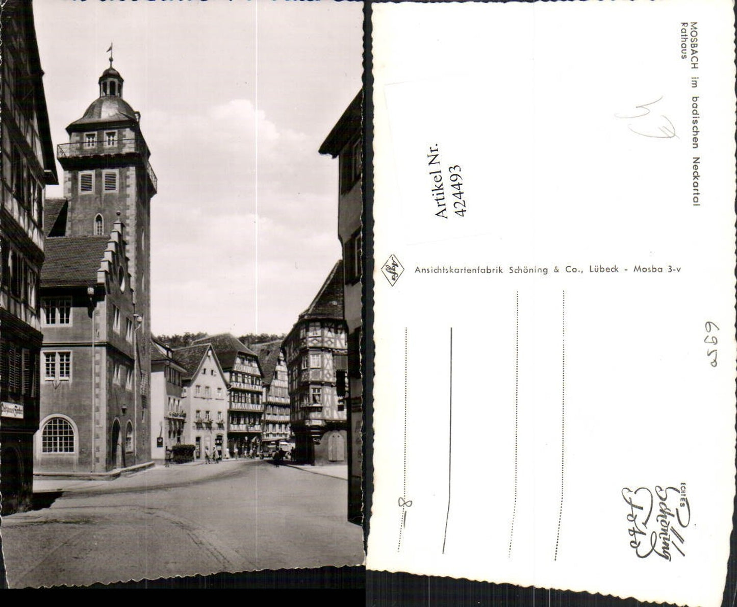 424493,Mosbach im Neckartal Rathaus Straßenansicht