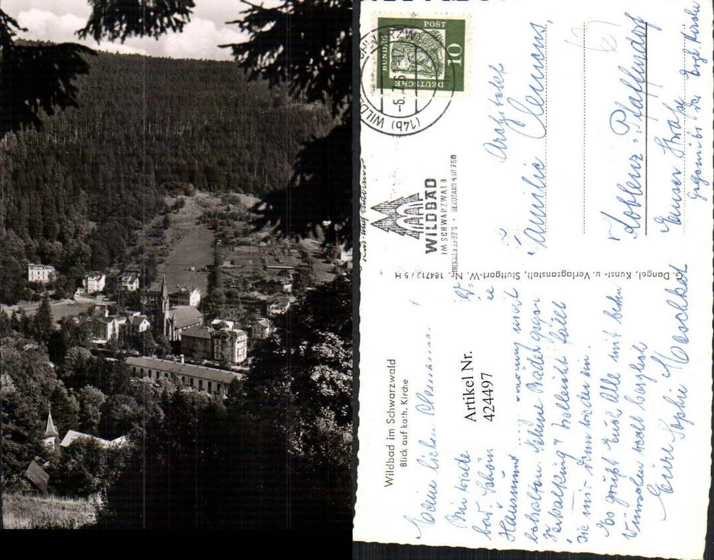 424497,Wildbad im Schwarzwald Blick auf katholische Kirche