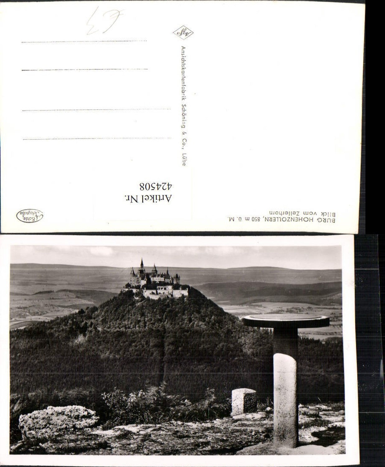 424508,Burg Hohenzollern b. Bisingen Blick vom Zellerhorn