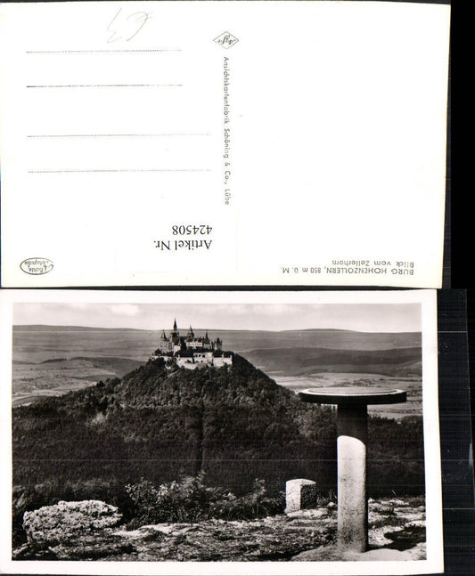 424508, Hohenzollern Castle near Bisingen, view from the Zellerhorn