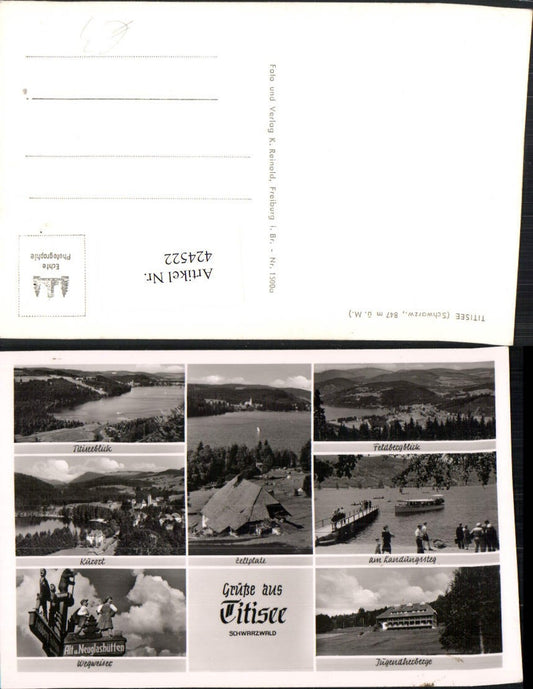 424522, Titisee in the Black Forest, Campsite Signpost, Multi-view Map