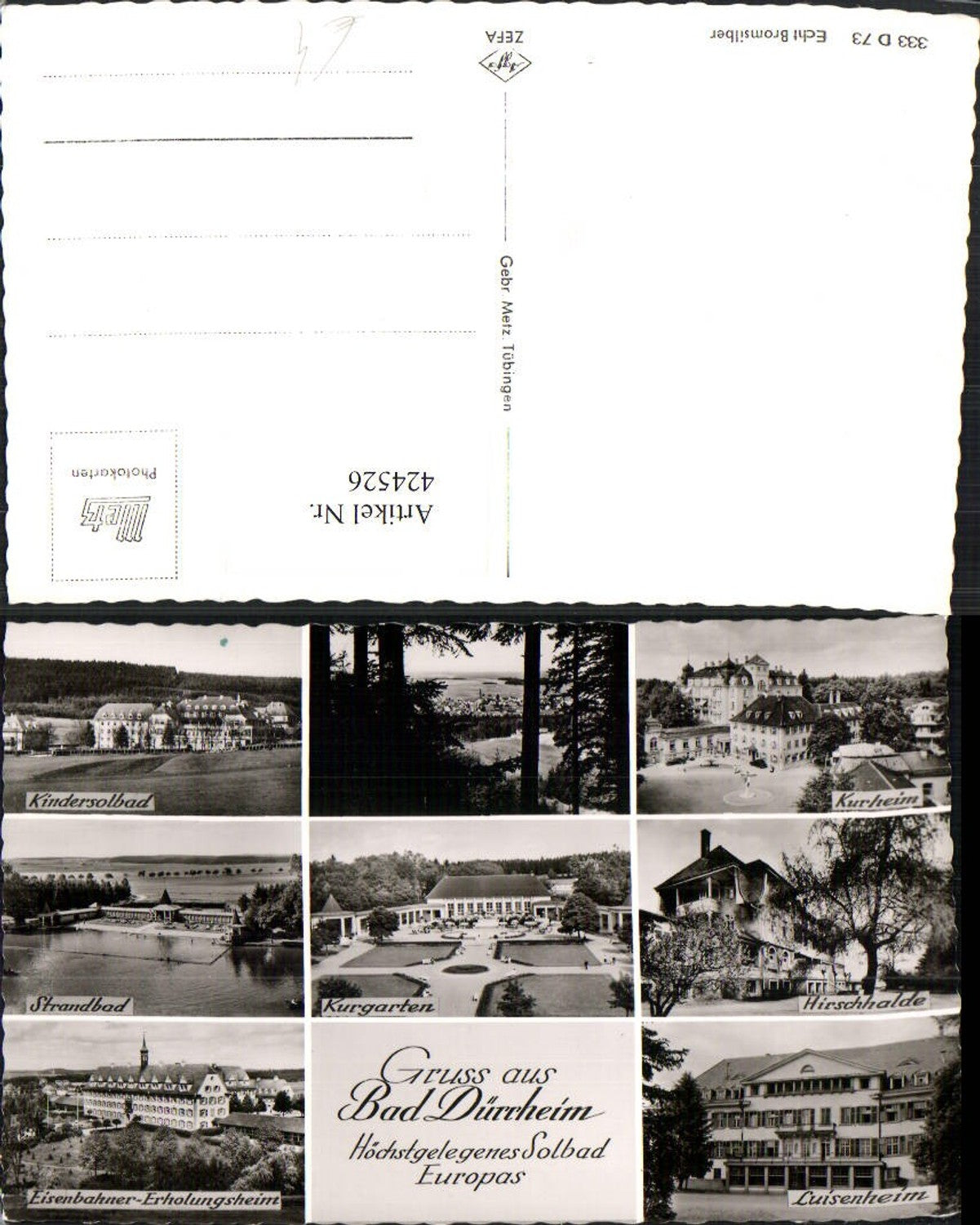 424526,Bad Dürrheim Strandbad Kurheim Kurgarten Erholungsheim Mehrbildkarte