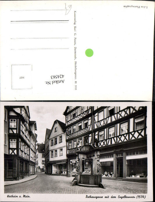 424563, Wertheim am Main Rathausgasse m. Engelbrunnen