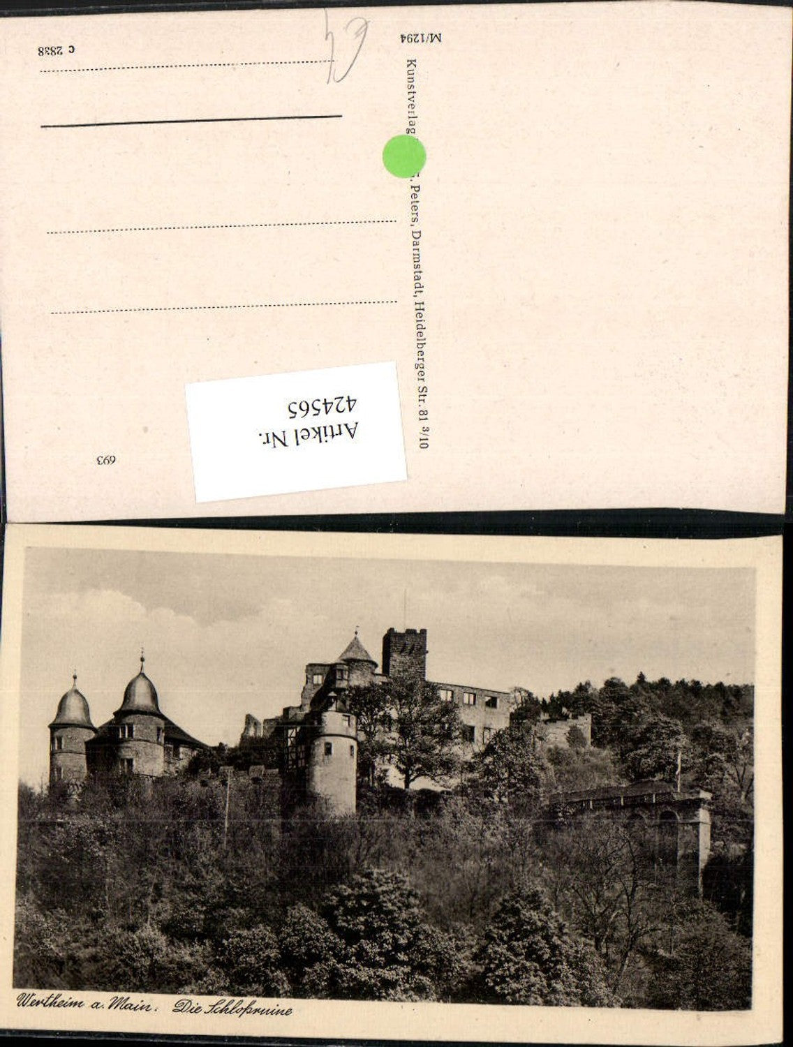 424565,Wertheim am Main Schlossruine
