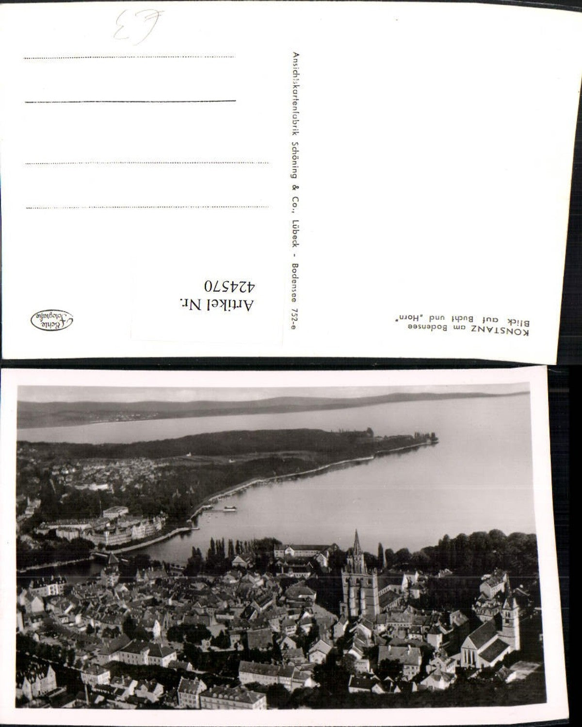 424570,Konstanz am Bodensee Totale m. Bucht und Horn