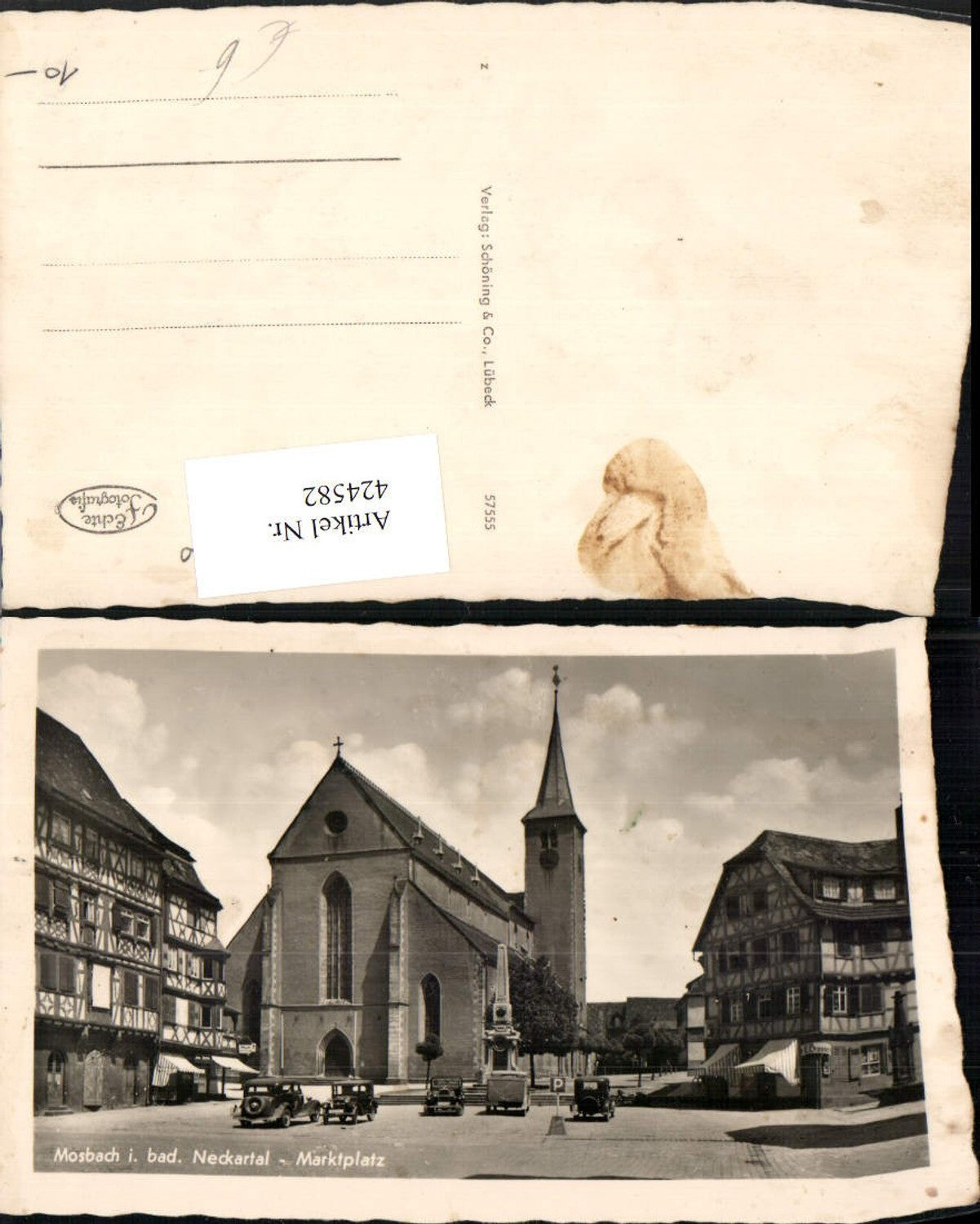 424582,Mosbach im Neckartal Marktplatz Kirche