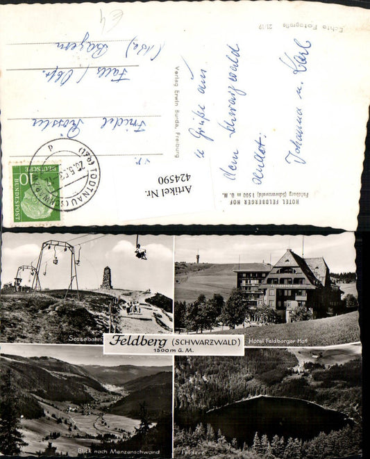 424590, Feldberg in the Black Forest, chairlift, Hotel Feldsee, multi-view map