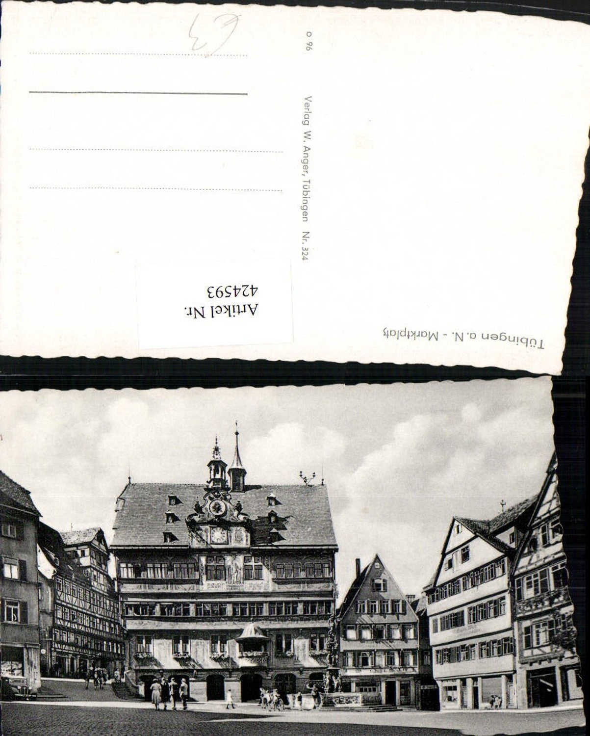 424593,Tübingen am Neckar Marktplatz Rathaus