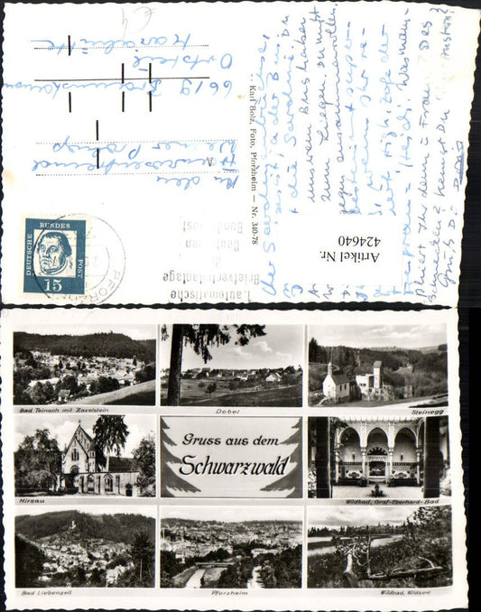 424640, Black Forest Dobel Pforzheim Bad Liebenzell Bad Teinach Total Hirsau Multi-view map