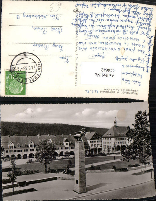 424642, Freudenstadt in the Black Forest, Market Square with Memorial Column