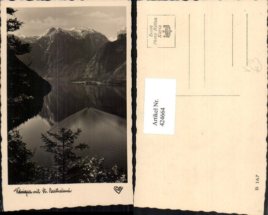 424664,Königssee See b. Schönau m. St. Bartholomä Bergkulisse pub Cosy