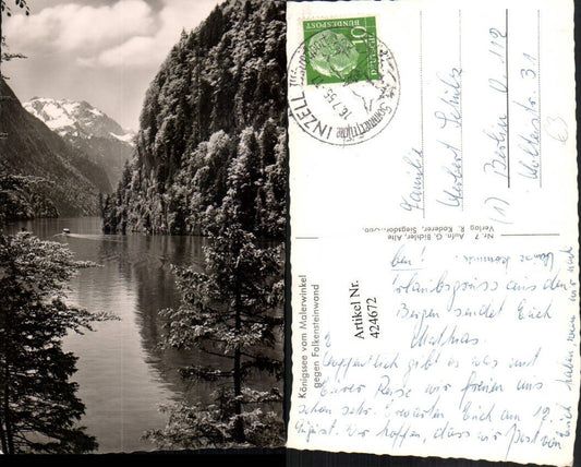 424672,Königssee See b. Schönau geg. Falkensteinwand Bergkulisse