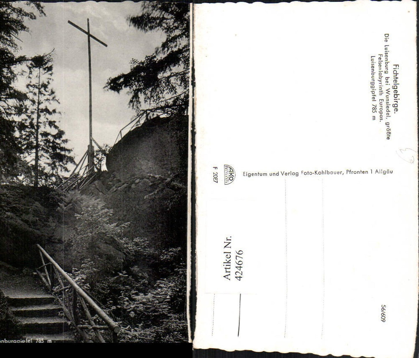 424676,Fichtelgebirge Luisenburg b. Wunsiedel Gipfelkreuz