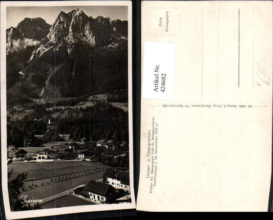 424682,Unter- und Obergrainau Teilansicht geg. Waxenstein Bergkulisse