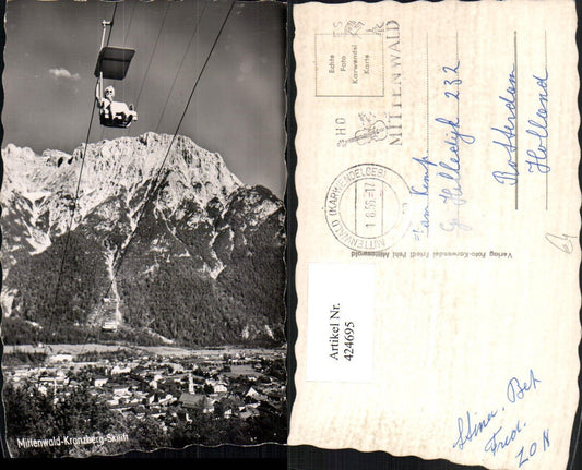 424695,Mittenwald Totale Kranzberg Skilift Sessellift Bergkulisse