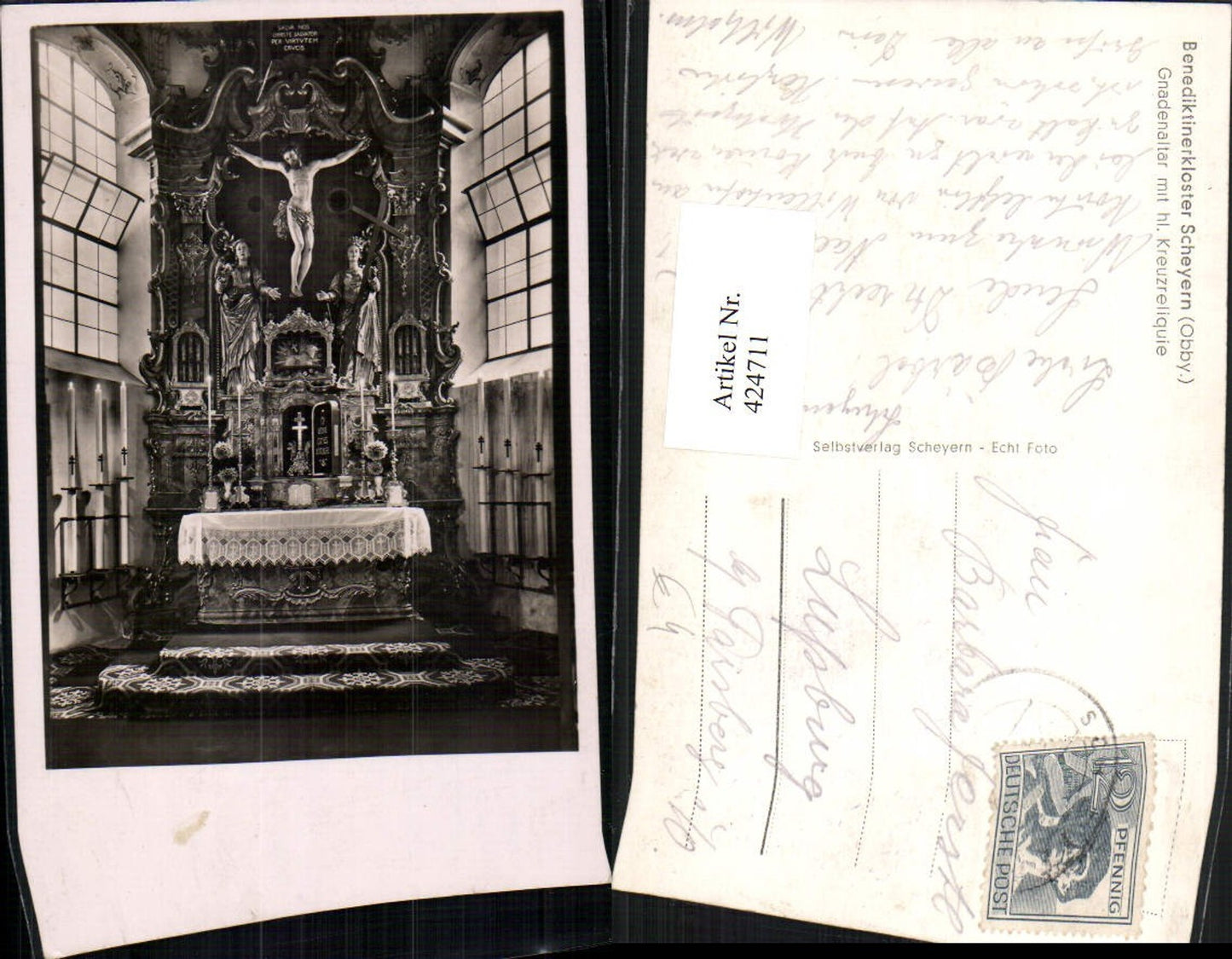 424711,Benediktinerkloster Sdheyern Kreuzreliquie Innenansicht Altar