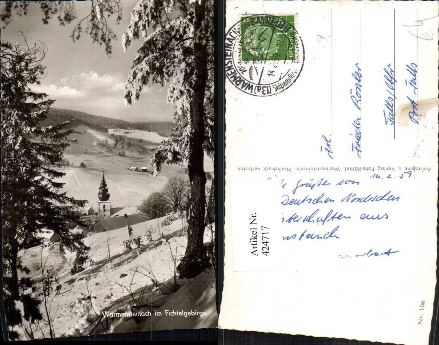424717,Warmensteinach im Fichtelgebirge Teilansicht Winterbild