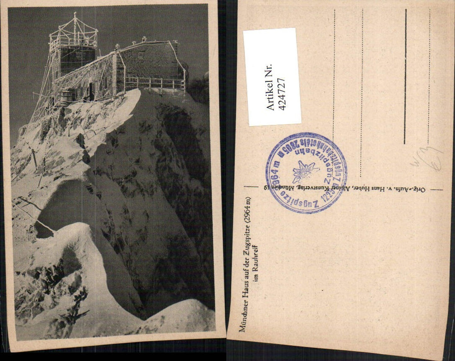 424727,Münchner Haus auf d. Zugspitze im Rauhreif b. Garmisch