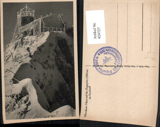 424727,Münchner Haus auf d. Zugspitze im Rauhreif b. Garmisch