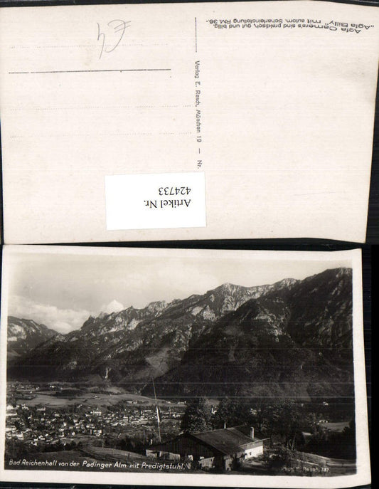 424733,Bad Reichenhall Totale von d. Padinger Alm m. Predigtstuhl Bergkulisse