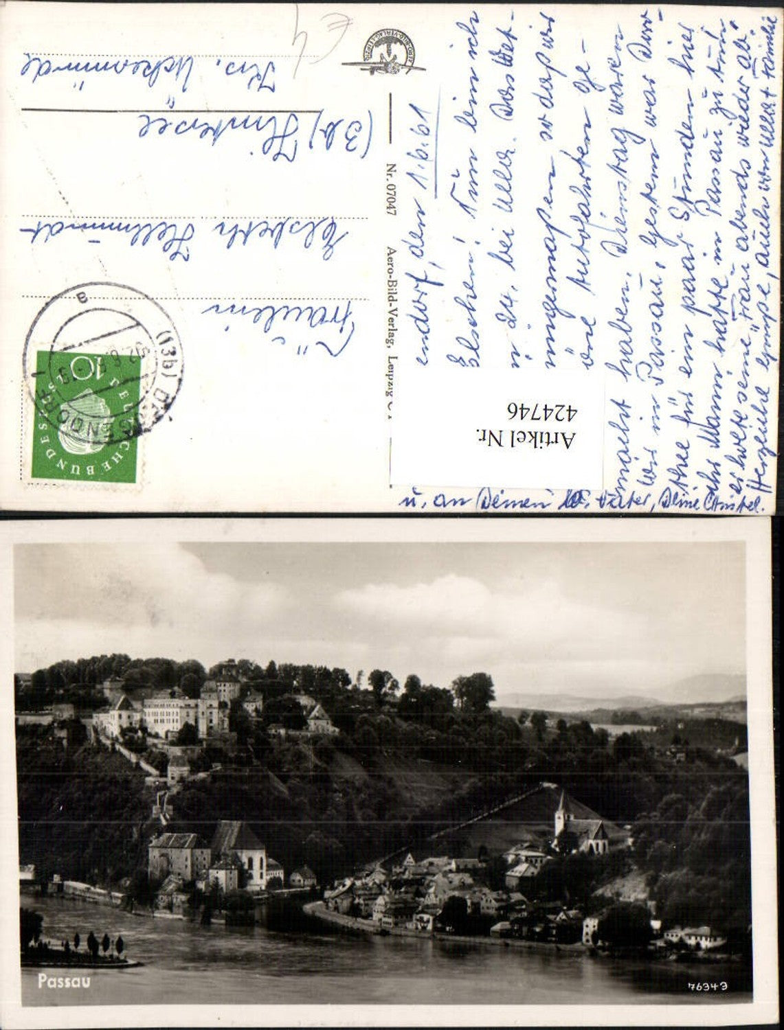424746,Passau Teilansicht m. Veste Festung Oberhaus