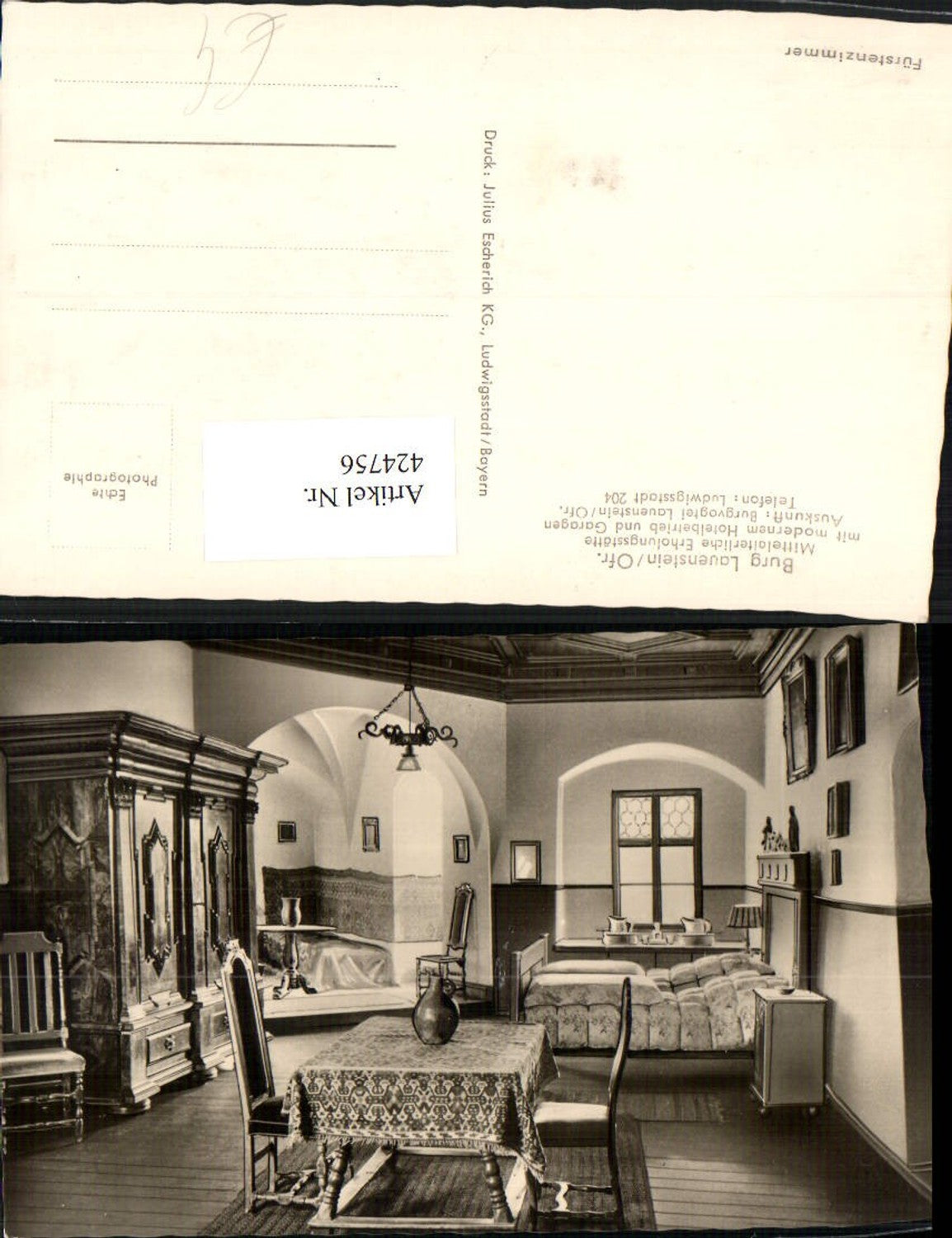 424756,Burg Lauenstein b. Ludwigsstadt Zimmer Innenansicht