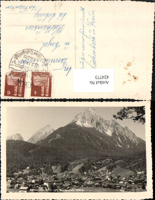 424773,Mittenwald Totale m. Wetterstein Bergkulisse