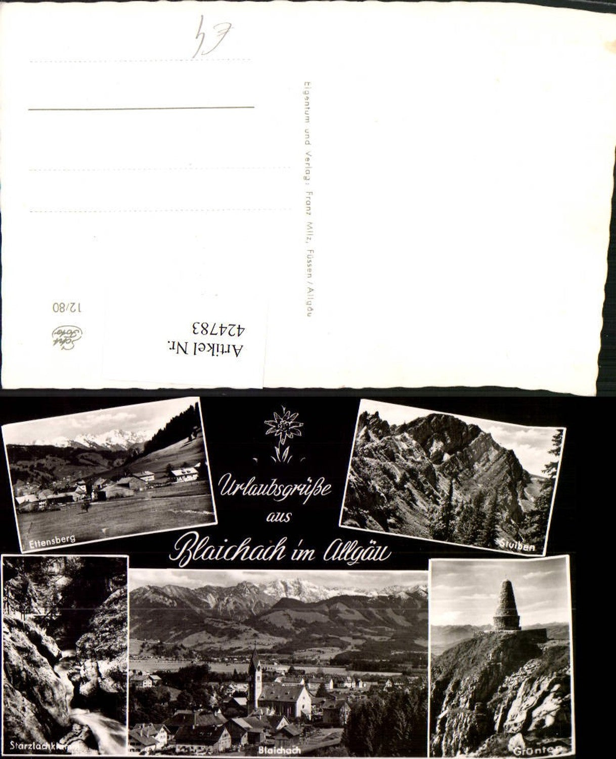 424783,Blaichach im Allgäu Totale Stuiben Ettensberg Klamm Mehrbildkarte