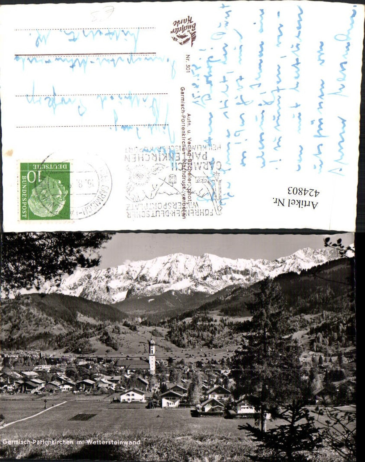 424803,Garmisch-Partenkirchen Totale m. Wettersteinwand Bergkulisse