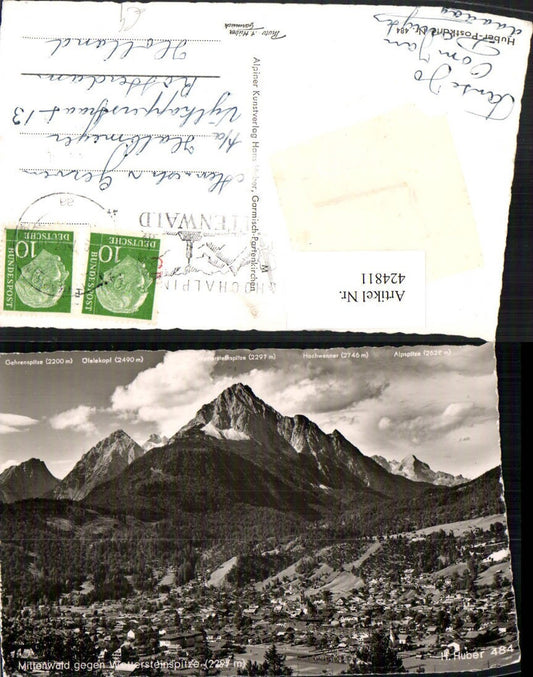 424811,Mittenwald Totale geg. Wettersteinspitze Bergkulisse