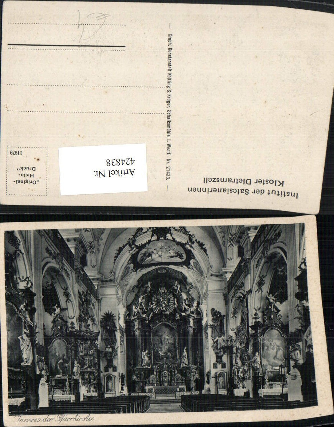 424838,Kloster Dietramszell Pfarrkirche Kirche Innenansicht