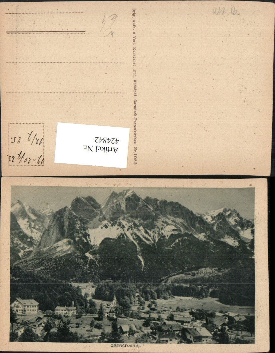 424842,Obergrainau b. Garmisch Totale Bergkulisse