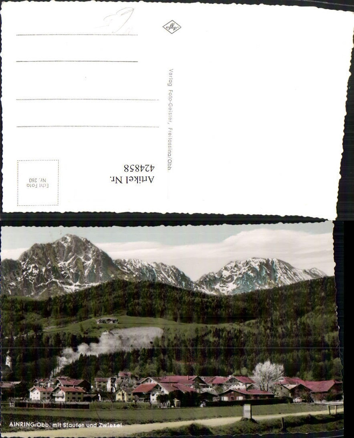 424858,Ainring Teilansicht m. Staufen u. Zwiesel Bergkulisse