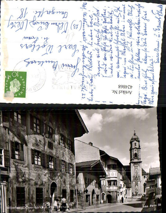 424868,Mittenwald Pfarrkirche Kirche Straßenansicht