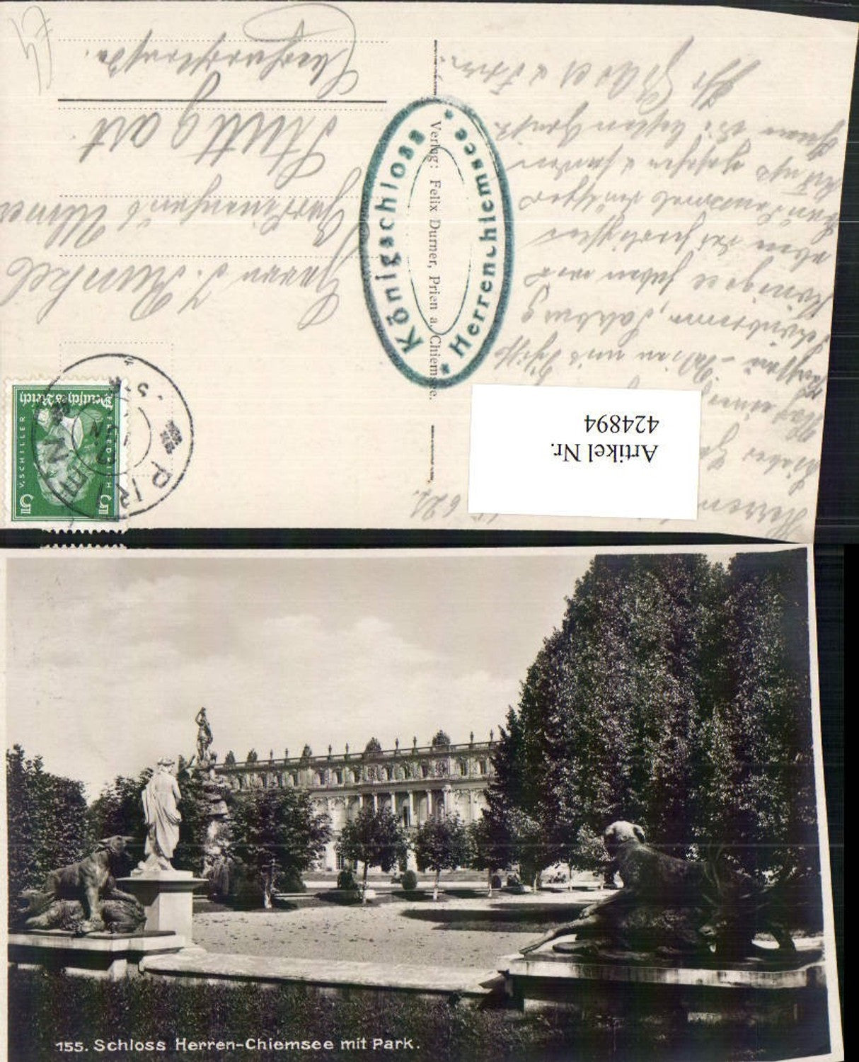 424894,Schloss Herrenchiemsee m. Park
