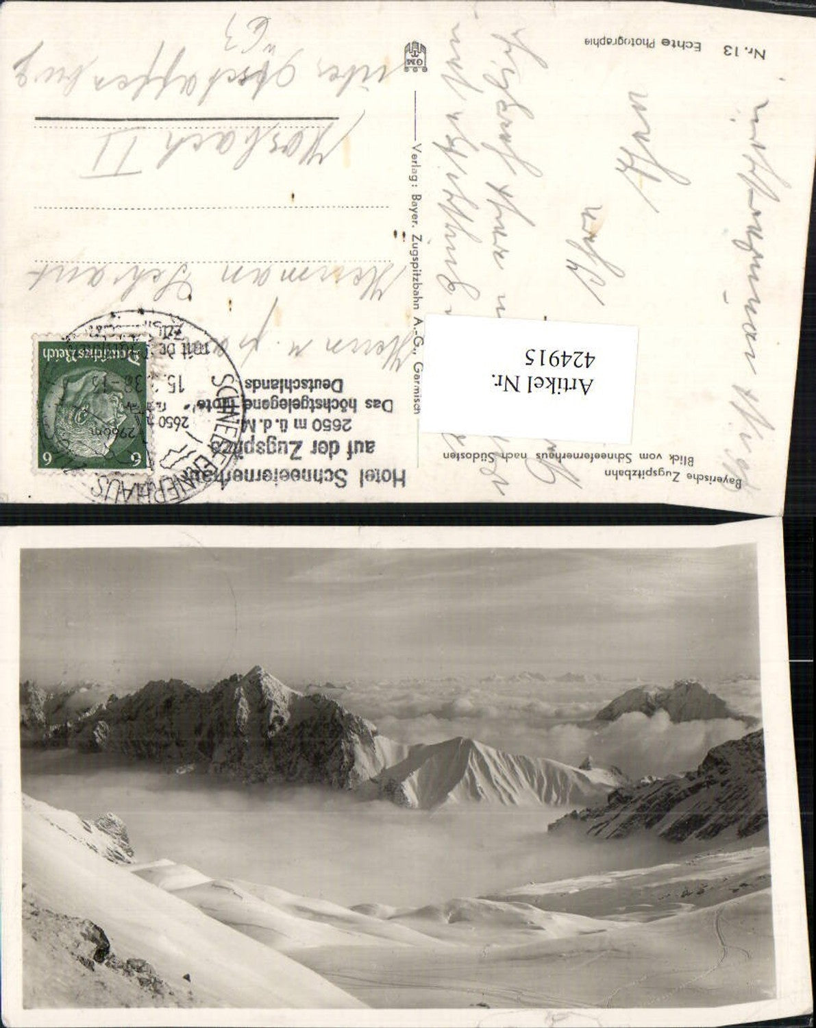 424915,Blick vom Schneefernerhaus b. Garmisch Bergkulisse