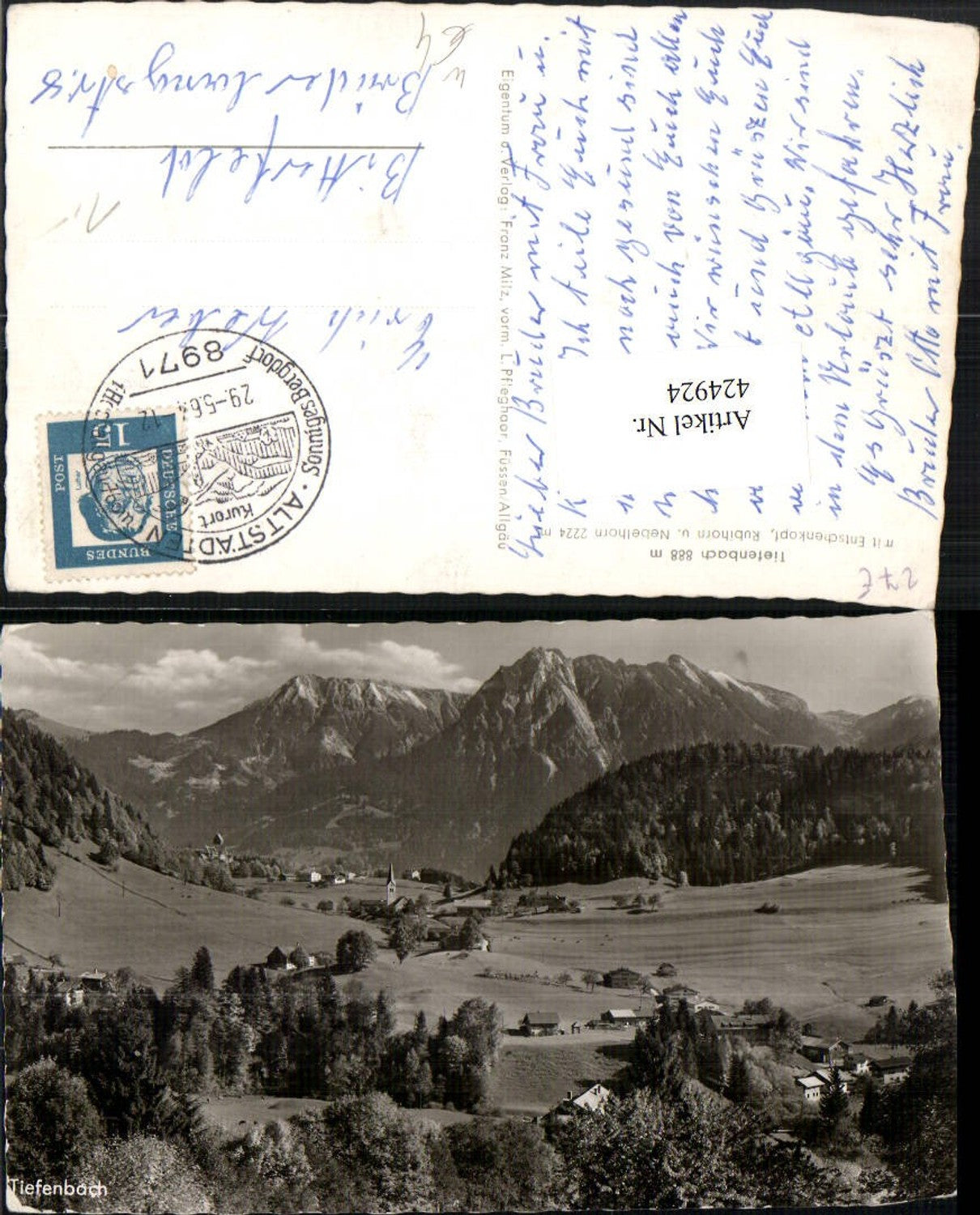 424924,Tiefenbach Totale m. Entschenkopf Bergkulisse