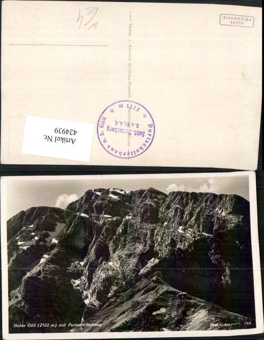 424939,Hoher Göll m. Purtschellerhaus Berghütte b. Berchtesgaden Bergkulisse