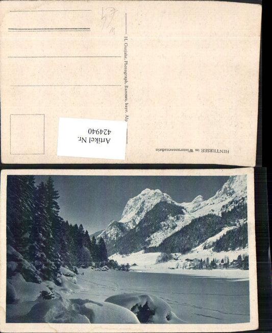 424940,Hintersee See b. Ramsau Berchtesgaden Bergkulisse Winterbild